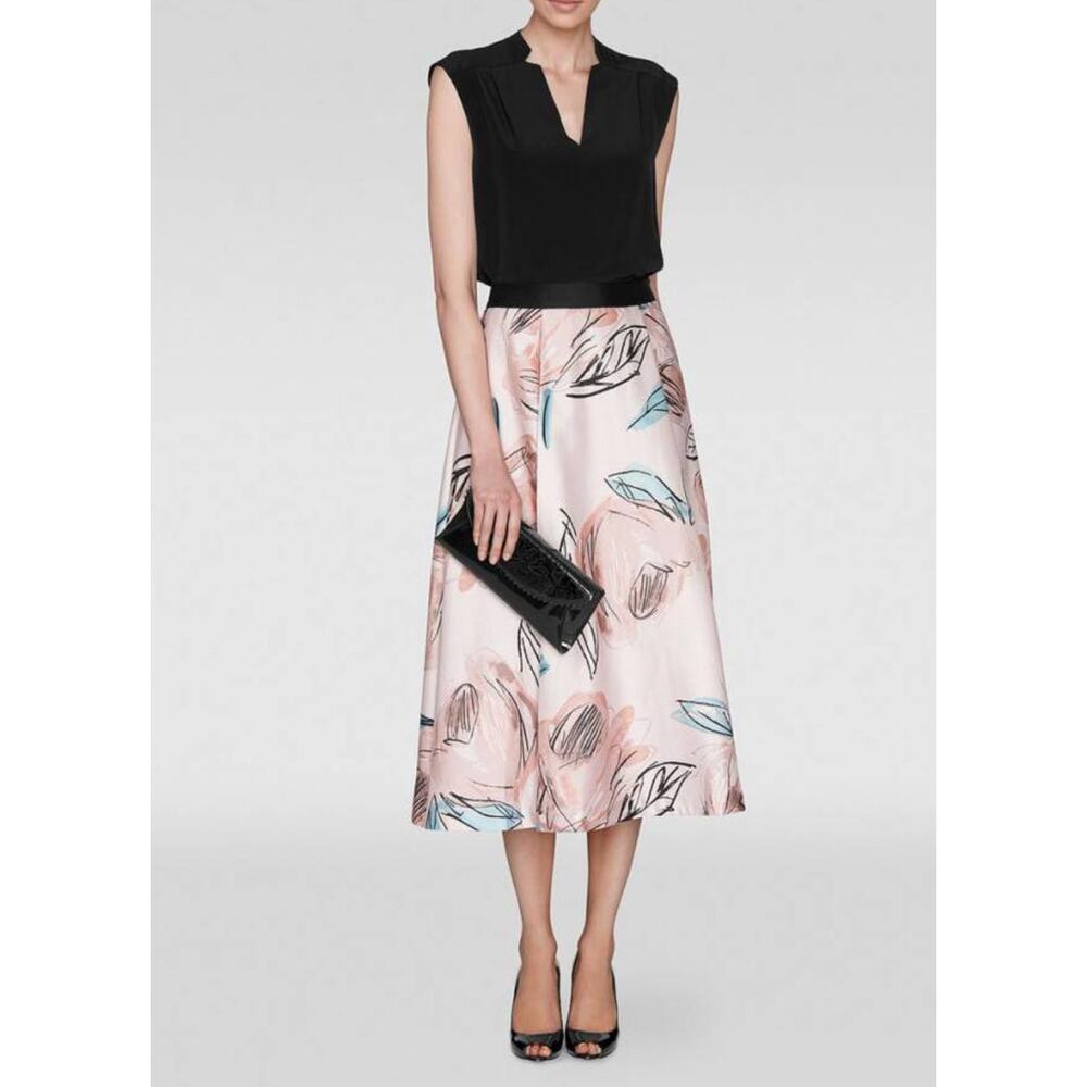 LK Bennett Women's Sarvi Rose Pink Printed Skirt Pockets Size 4 Valentine's Day - Picture 11 of 12